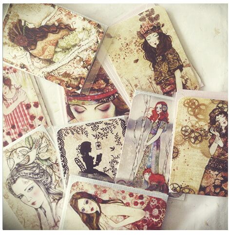 MinaSmoke greetings cards by Santoro London