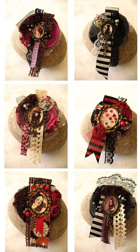 Fabric brooches (detail) — MinaSmoke