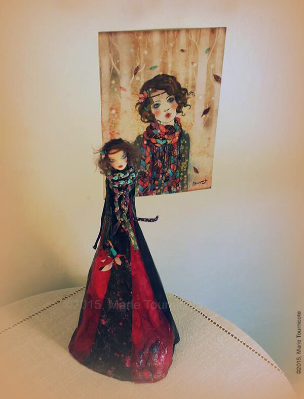 “Souvenir d'hiver” Art Doll by Marie Tournicote